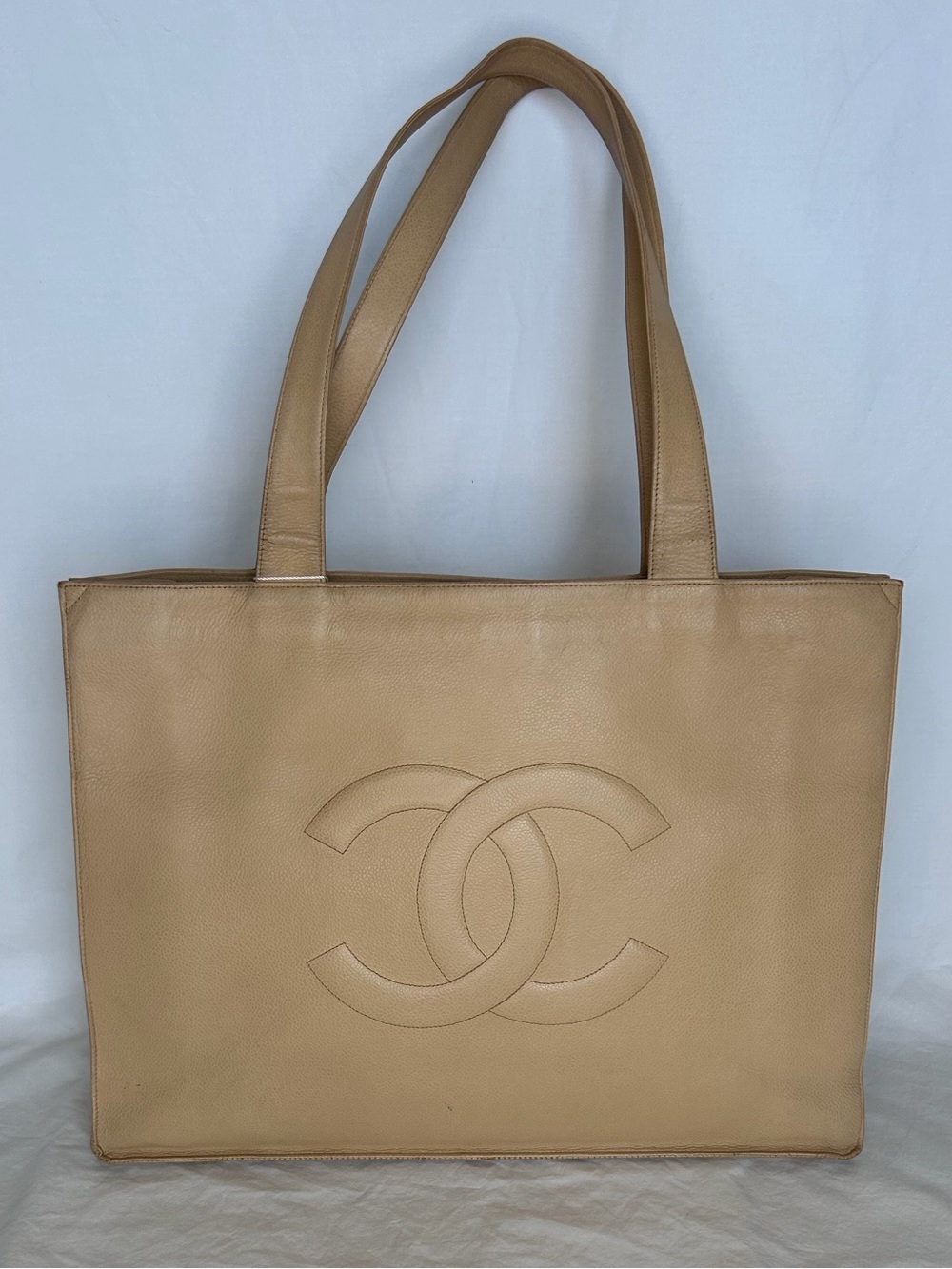 CHANEL Tan Leather Double CC Tote